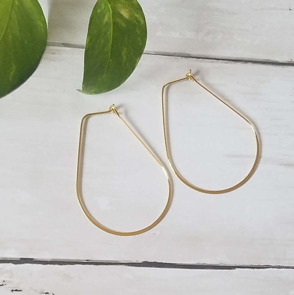 Gold Oval Hoop Earrings